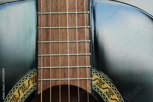 close up of a guitar