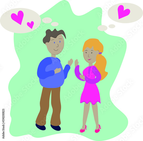 vector illustration couple of lovers man and woman