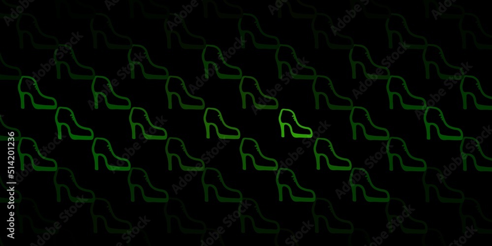 Dark green vector background with woman symbols.