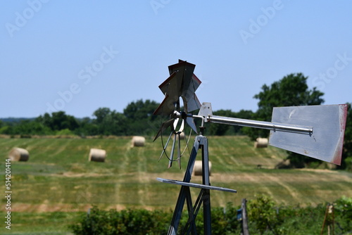 Windmill and Hay Field