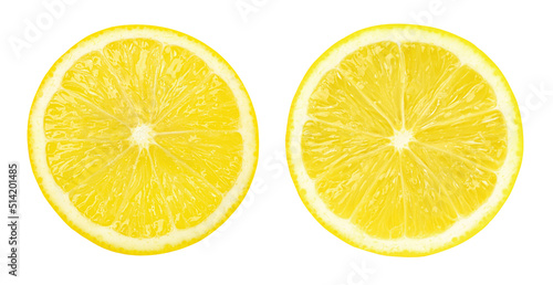  lemon slice isolated on white background, Fresh and Juicy Lemon