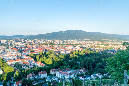 Morning view on Maribor city with the hill in background in Slovenia. Maribor is second-largest city in Slovenia.