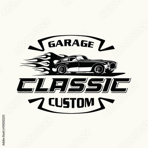Classic car illustration ready made logo