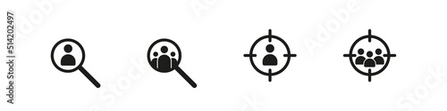 Headhunt icon. Search for personnel. Employee staff. Assessment vector sign. People looking for job.