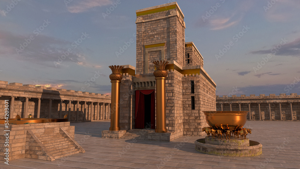 Fototapeta premium 3D illustration of Solomon's temple
