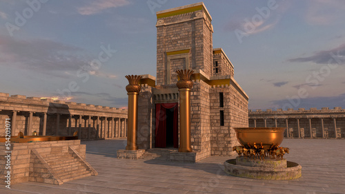 3D illustration of Solomon's temple photo