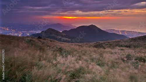 sunset in the mountains