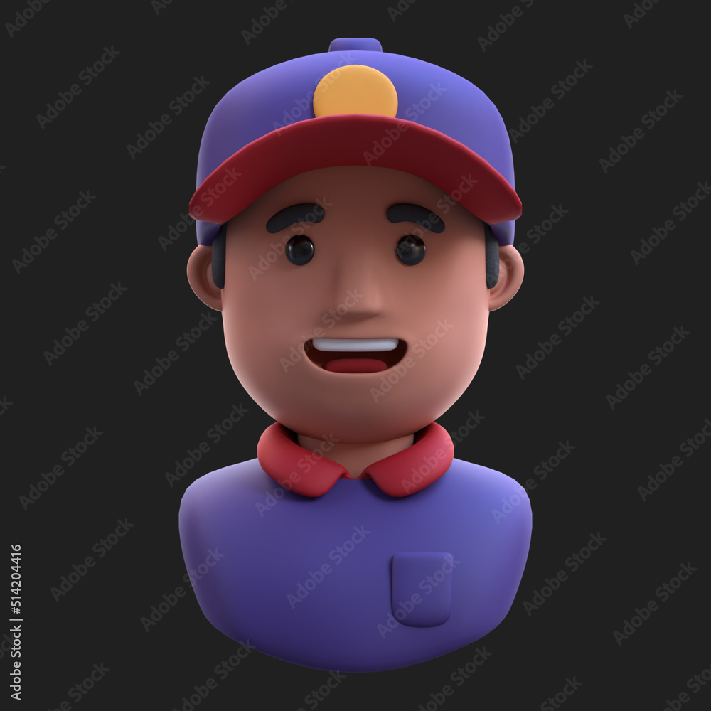 3d rendering - cartoon boy avatar illustration 3d rendering - cartoon boy avatar illustration