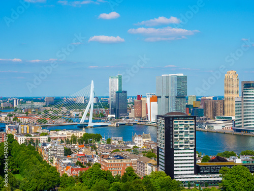 View of Rotterdam city in Holland