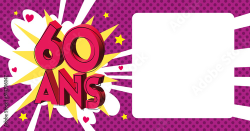 60 ans Carte Anniversaire BirthDay popart Rose CC