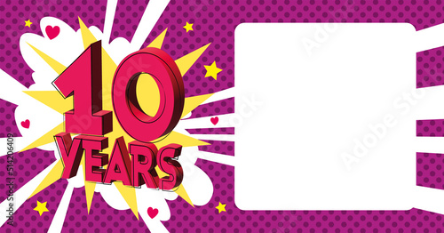 10 ans Carte Anniversaire popart Rose CC