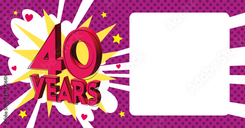 40 ans Carte Anniversaire popart Rose CC