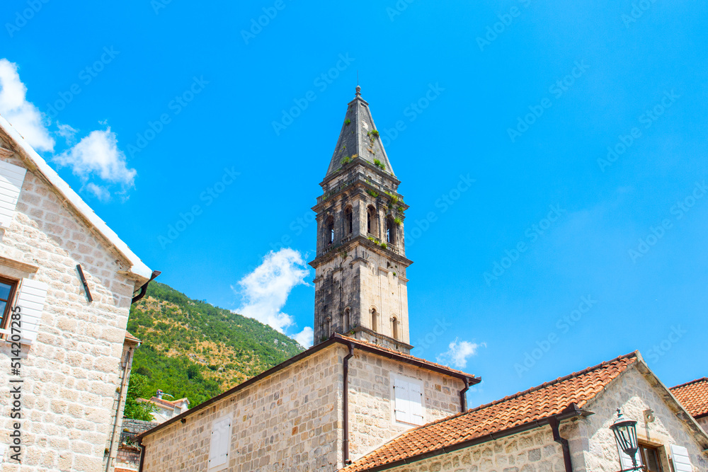 Bell tower of the church of St. Nicholas in Perast