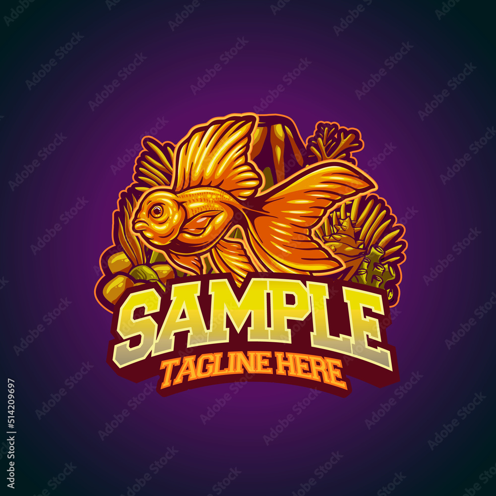 goldfish fish template mascot logo vector goldfish fish template mascot logo vector