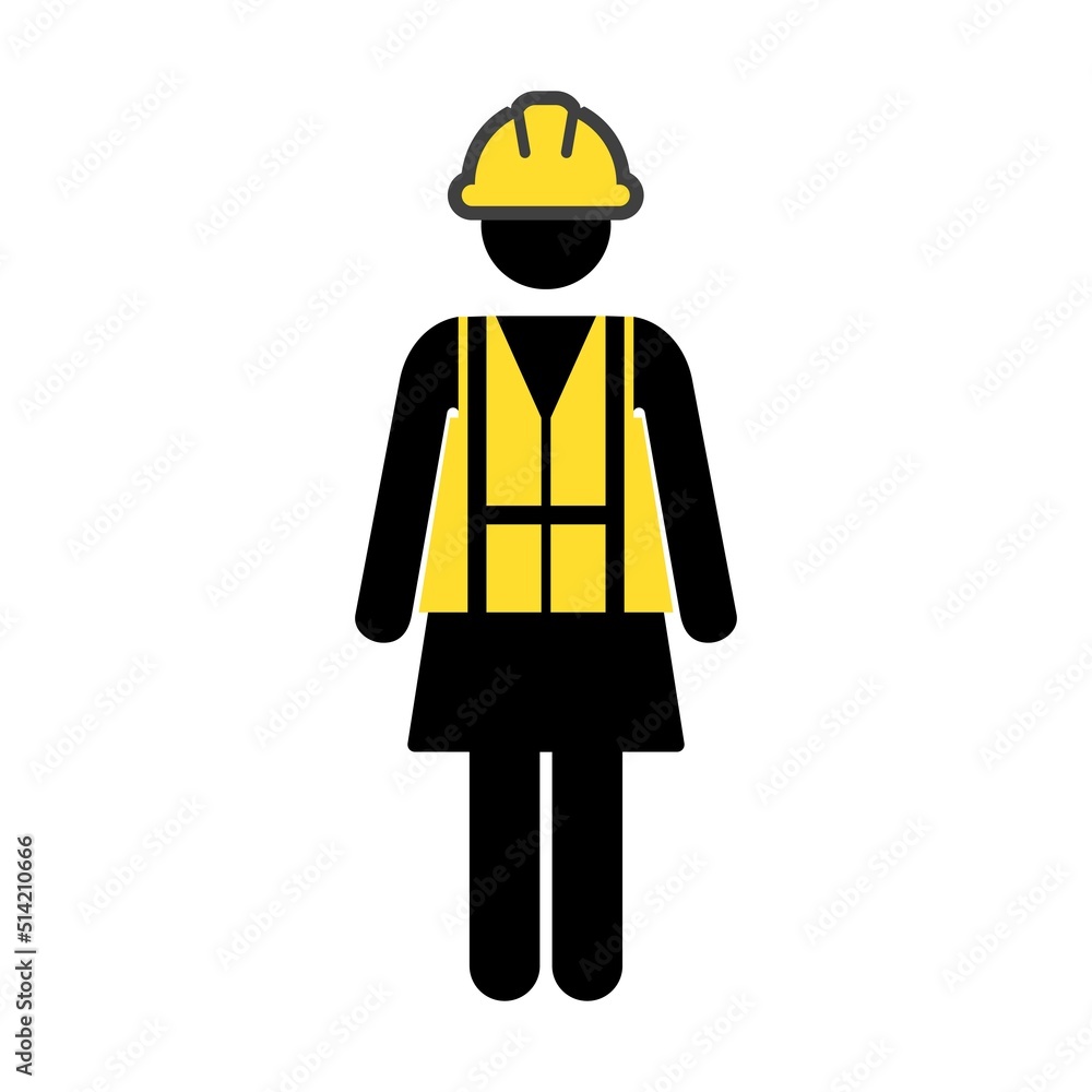 Manual worker icon vector female construction service person profile avatar with hardhat helmet in glyph pictogram illustration Manual worker icon vector female construction service person profile avatar with hardhat helmet in glyph pictogram illustration