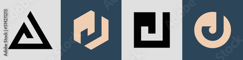 Creative simple Initial Letters J Logo Designs Bundle.