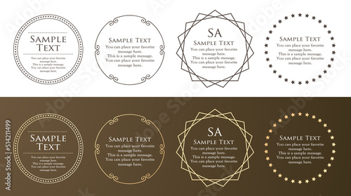 高級感のあるカードデザイン。アンティークな装飾デザイン。エレガントな縁の模様。