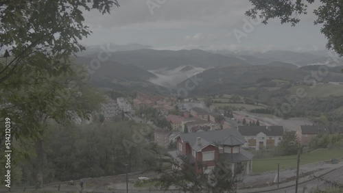 morning in the town trought the mountains