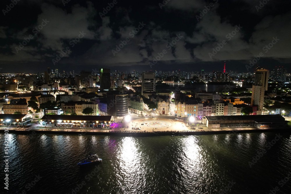 MARCO ZEERO DO RECIFE A NOITE , NORDESTE BRASILEIRO PONTO TURÍSTICO ...