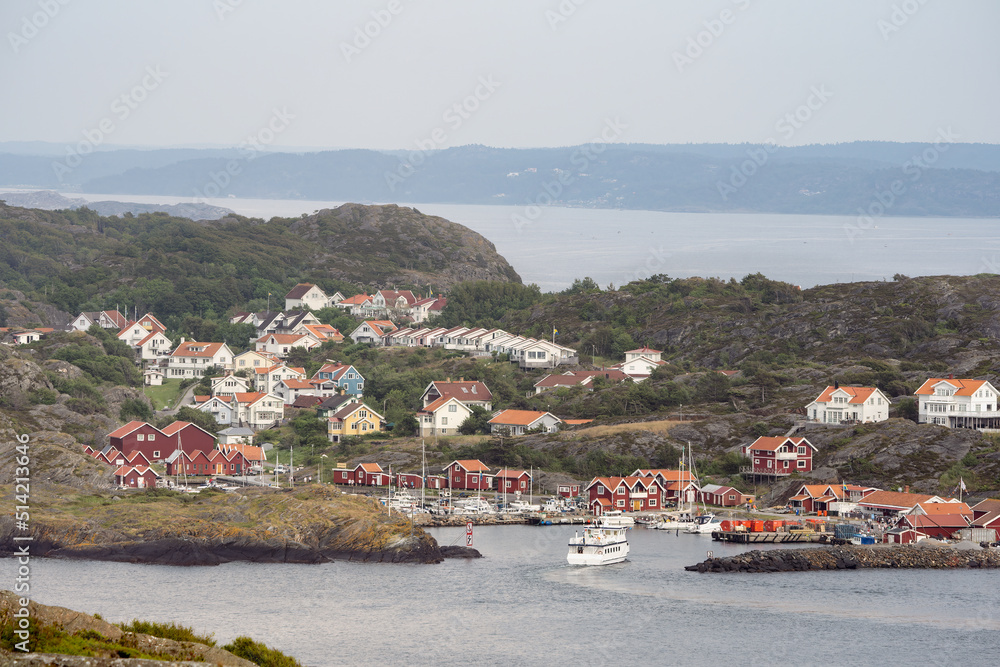 Fototapeta premium North harbour on the island Dyrön on the Swedish west coast. Popular tourist destination.