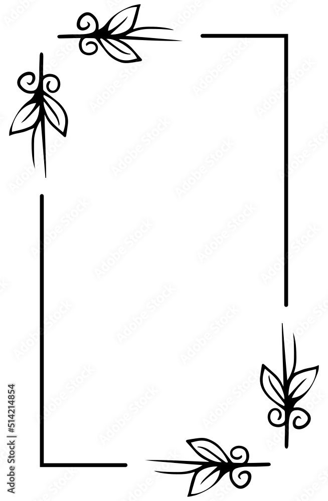 Obraz premium leaves rectangle frame