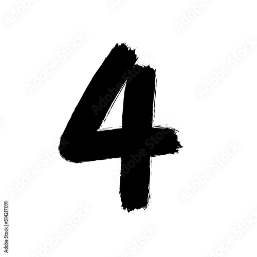 digit number brush stroke