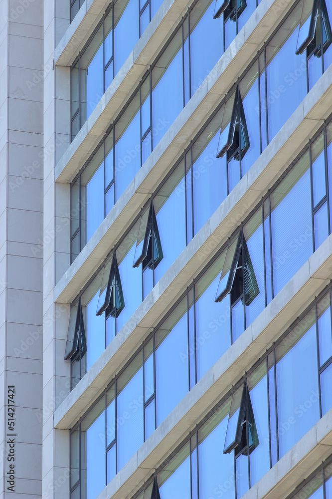 Facade of a modern apartment building. Facade of a modern apartment building.