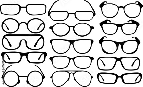 glasses EPS, glasses Silhouette, glasses Vector, glasses Cut File, glasses Vector