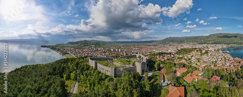 Drone view at the town of Ohrid in Macedonia