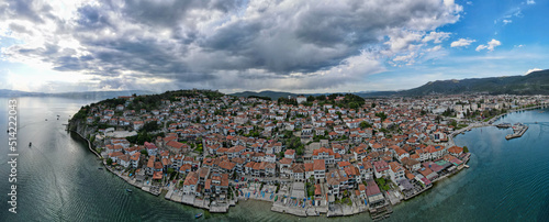 Fototapeta Naklejka Na Ścianę i Meble -  Drone view at the town of Ohrid in Macedonia