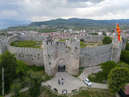 Drone view at Samuel's fortress of Ohrid in Macedonia