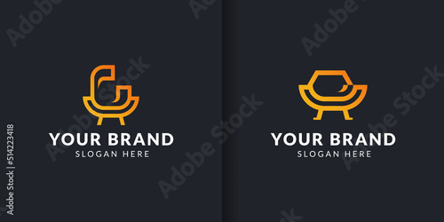 chair logo design vector icon illustration icon element isolated