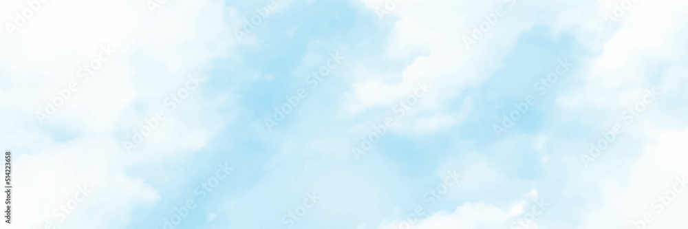 Hand-drawn sky graphic design web page material background computer drawing beautiful clouds. Vector illustrator
