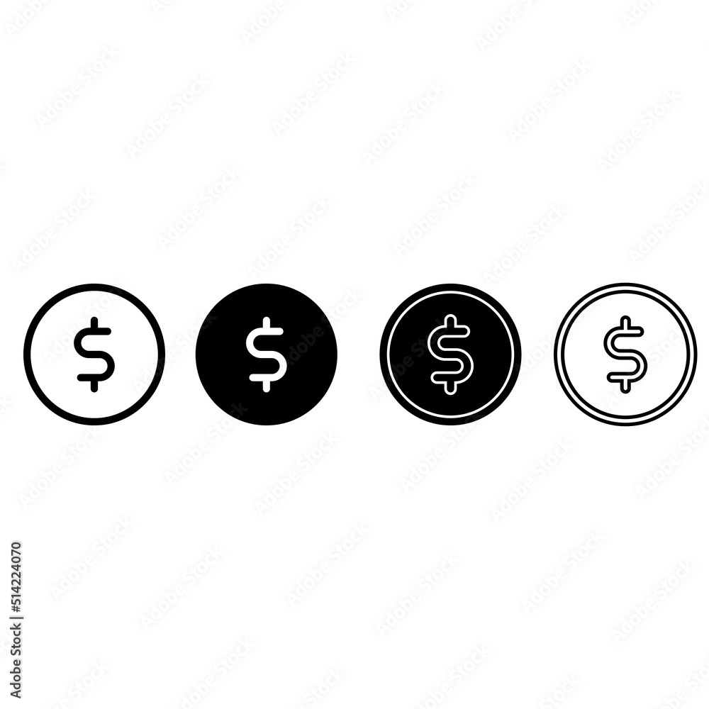 Dollar icon vector set. Money illustration sign collection. Coin symbol or logo. Dollar icon vector set. Money illustration sign collection. Coin symbol or logo.
