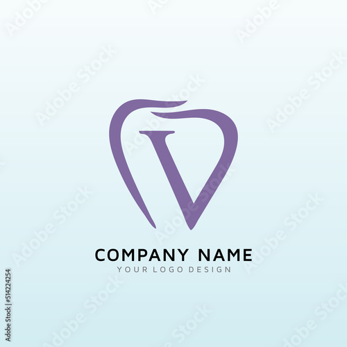 provide general dental services vector logo design letter V