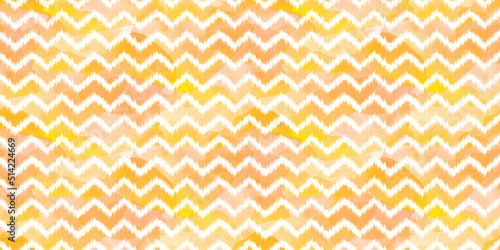 Yellow zig-zag watercolor seamless pattern