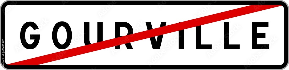 Panneau sortie ville agglomération Gourville / Town exit sign Gourville