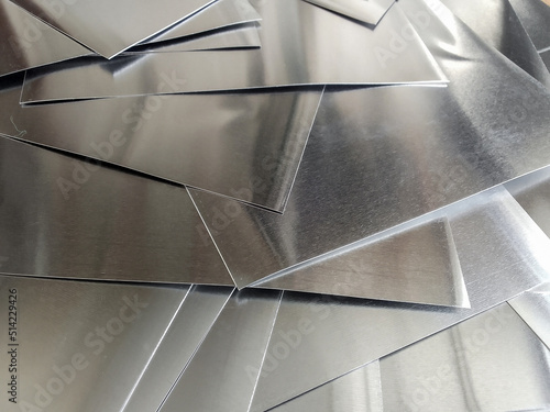 aluminum metal sheets. industrial metal pile, production rectangular pieces
