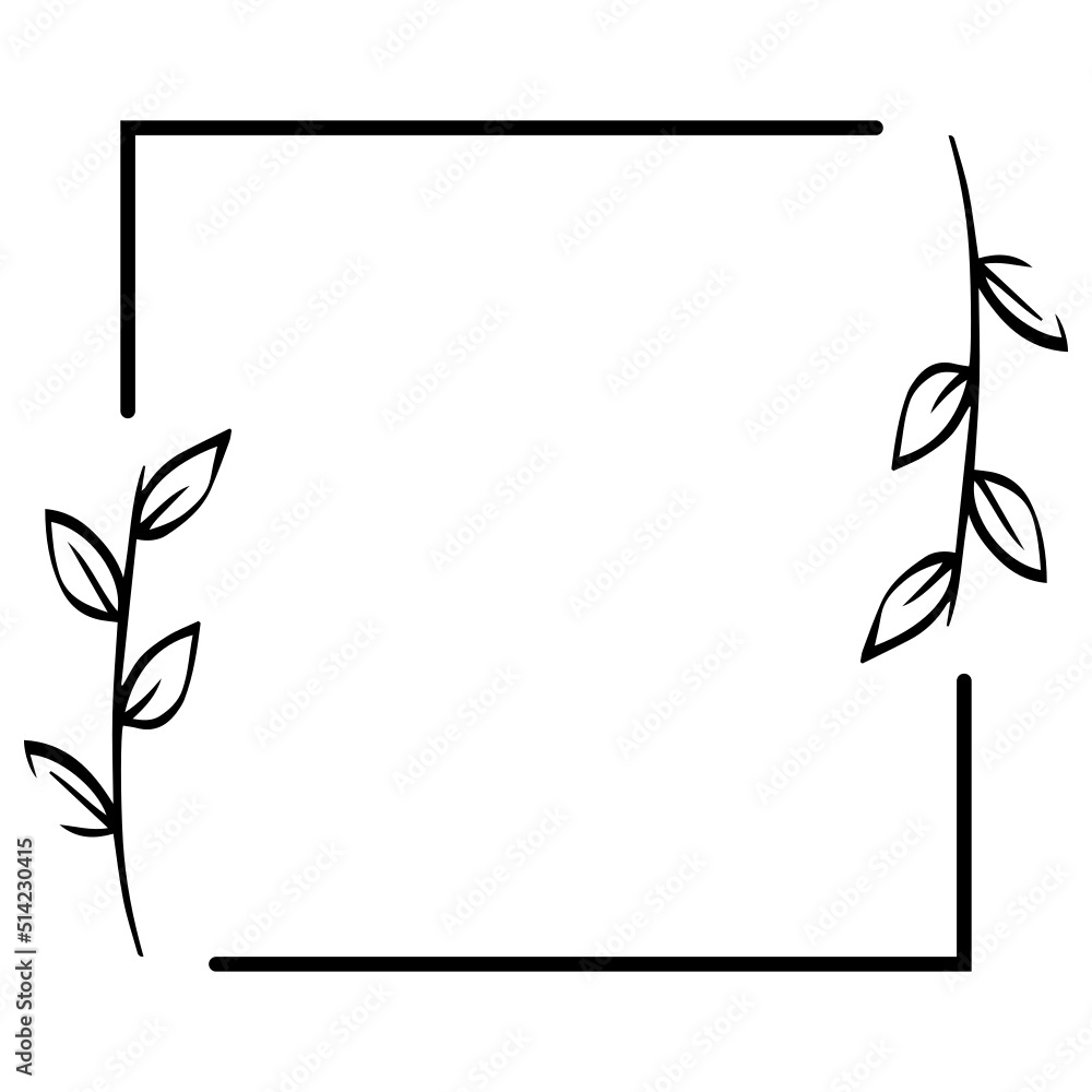 leaves square frame leaves square frame