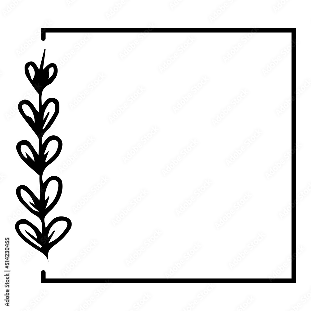 Obraz premium leaves square frame