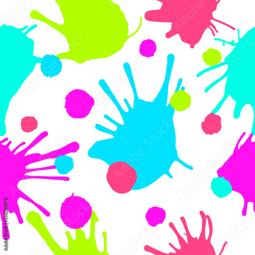 Colorful hand painted stains  splashes pattern. 