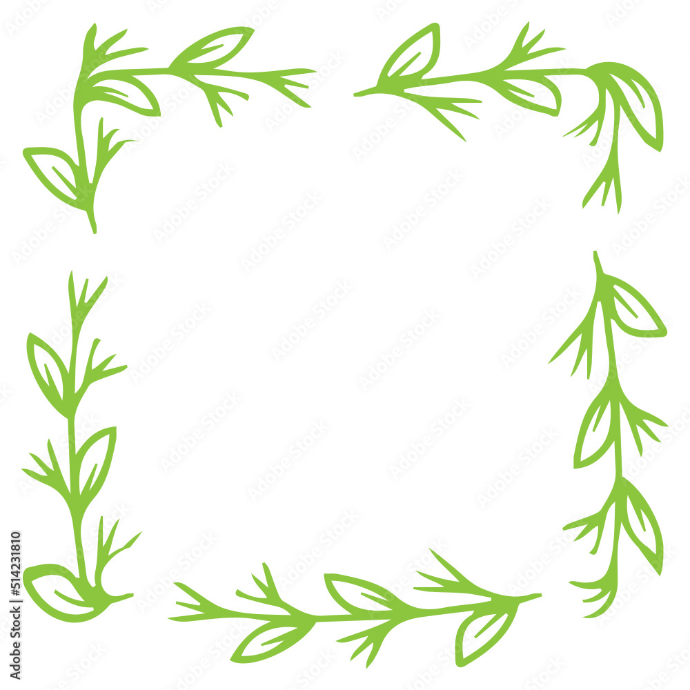 Obraz premium square leaves frame