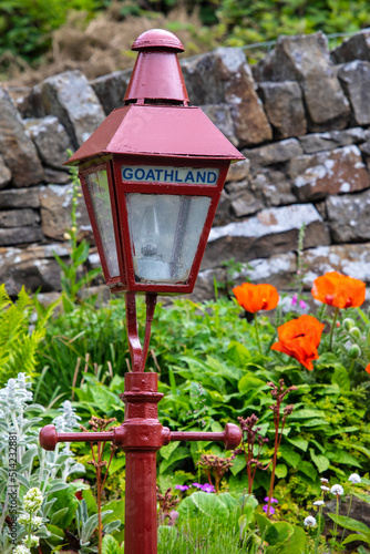 Vintage Lamp at Goathland Railway Station in Yorkshire, UK photo