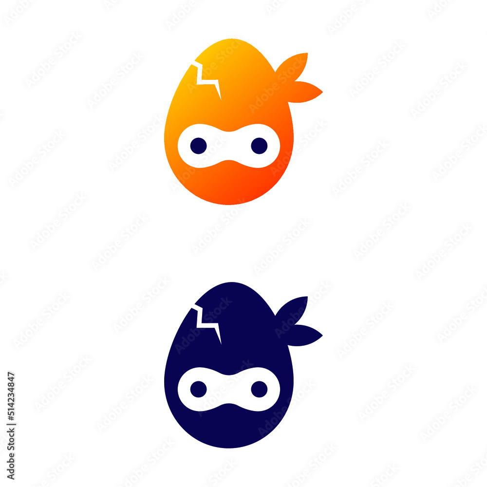 ninja egg simple logo vector illustration design template ninja egg simple logo vector illustration design template