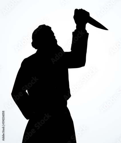 Abraham makes a sacrifice. Vector drawing