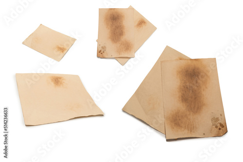 Old crumpled beige paper background.