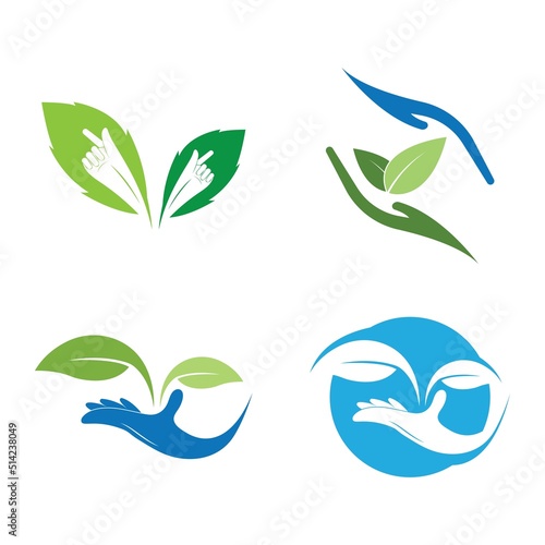 Leaf Care logo design vector.