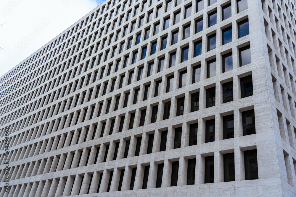 Brutalist government building with many windows in Washington D.C. Brutalist government building with many windows in Washington D.C.