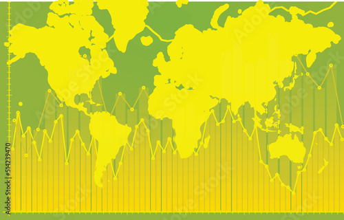 Business graph world map. vector illustration