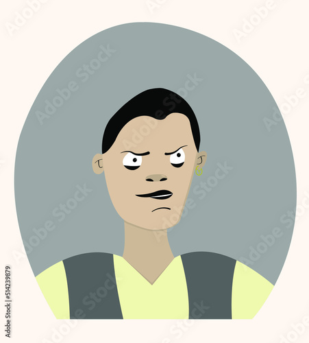 Fototapeta a Cossack man is angry and brave